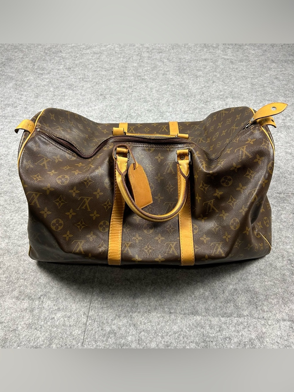 Louis Vuitton Monogram Canvas Duffel with Tan Leather Trim